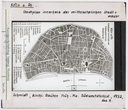 Vorschaubild Köln: Stadtplan innerhalb der mitteltalterlichen Stadtmauer 